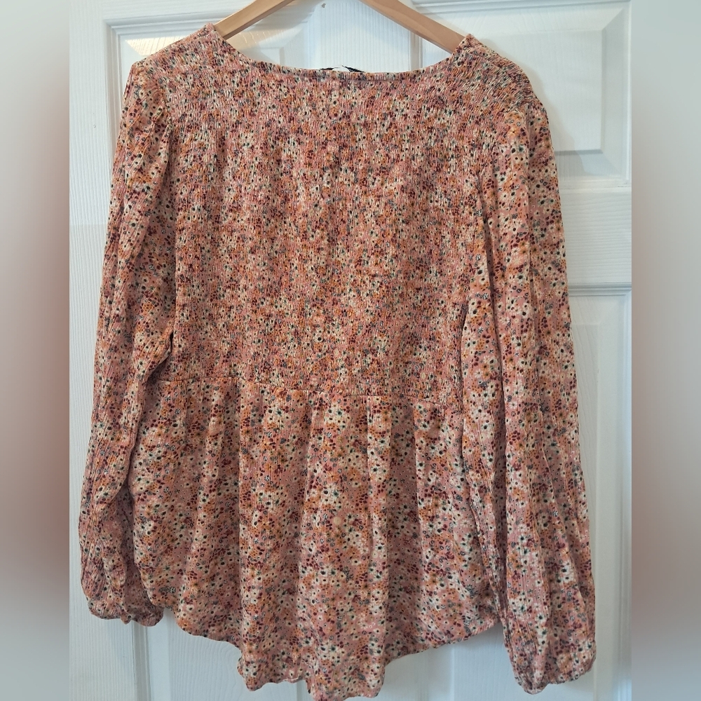 Sonoma Rust Floral Blouse - Picture 5 of 6